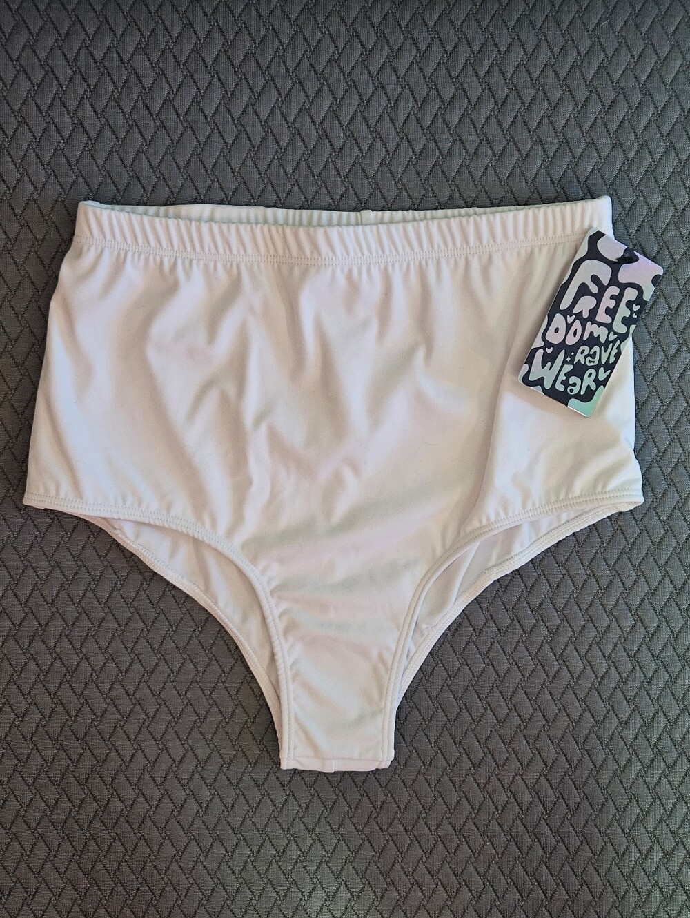 NWT Freedom Ravewear White Eco Lux High Waisted Bottoms Size M